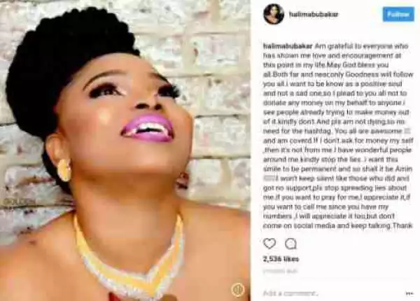“Stop Spreading Lies About Me. I’m Not Dying” - Ailing Actress, Halima Abubakar